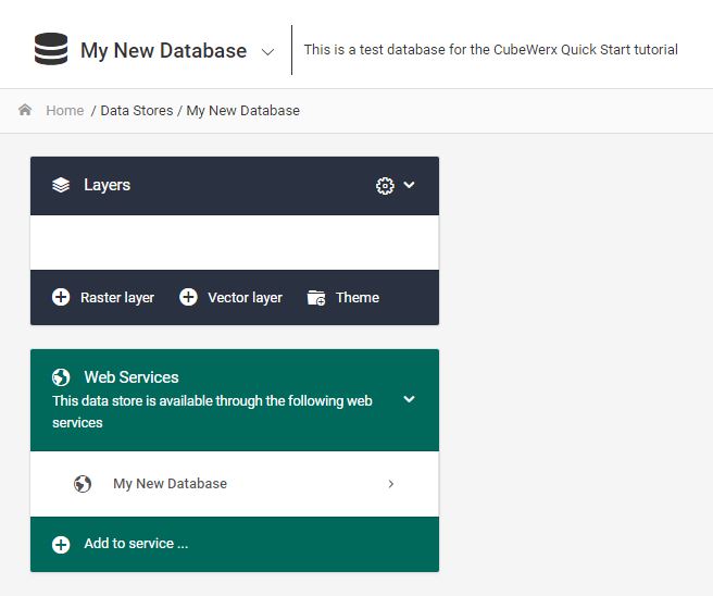 Create data store dialog