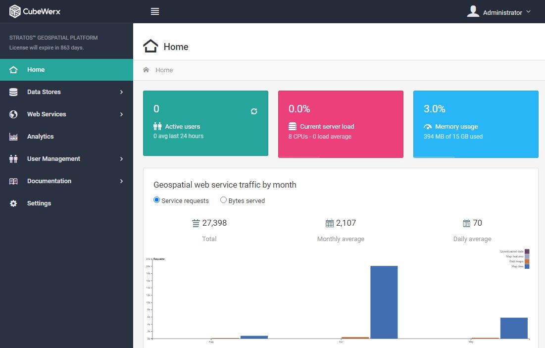 Stratos landing page