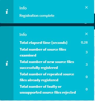Source registration results